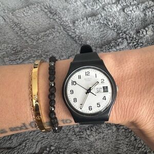 Swatch Black and White Analog Watch